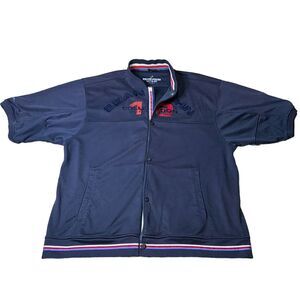 Vtg Sean John Track Sweatshirt Mens Size 3XL Gray Full Button Embroidered Jacket